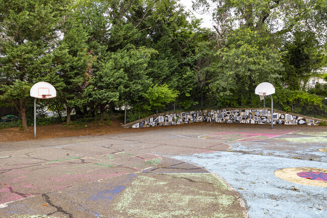 Glebe Elementary School includes a basketball court for children of Arlington.