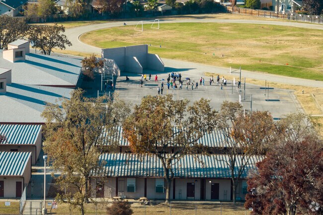Students play on the handball courts at Endeavor Elementary.