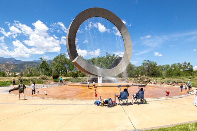 Take your whole family to America the Beautiful Park and have fun under the large fountain.