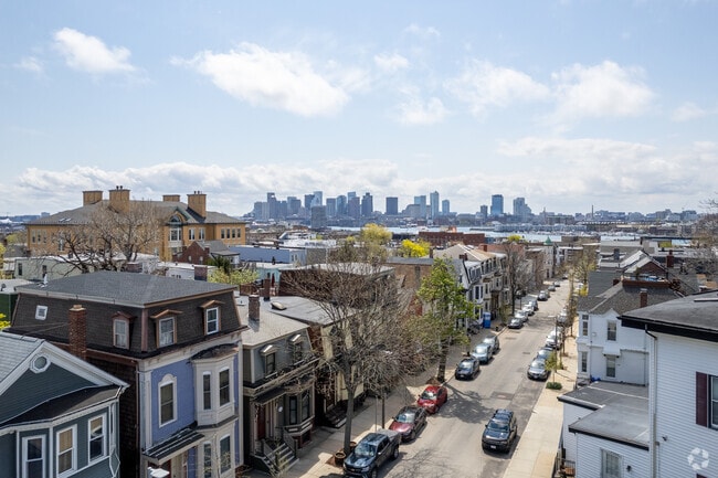 You can see the Boston skyline from the rooftops of homes in Eagle Hill.