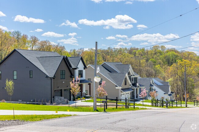 Homes in Aleppo Township line the rolling hills and are typically of newer construction.