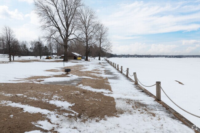 Plattsburgh Beach is a quiet place to visit in the winter but during the summer is in full swing with locals and lots of tourist.