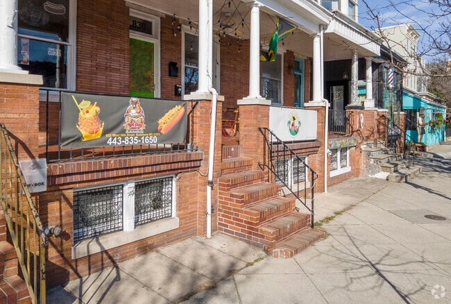 Often local businesses are in old row homes in the Medfield neighborhood.