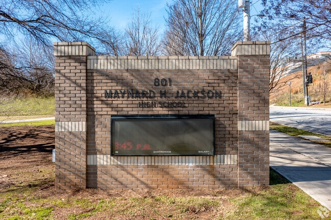 Front entrance of Maynard H. Jackson High School