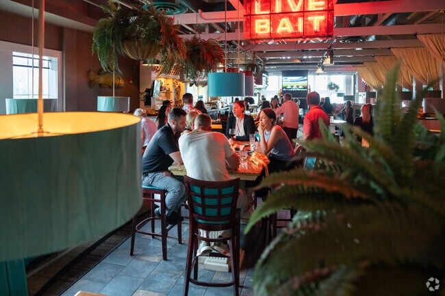 Boatyard Grill in North Side offers and american menu with asian touches and water views.