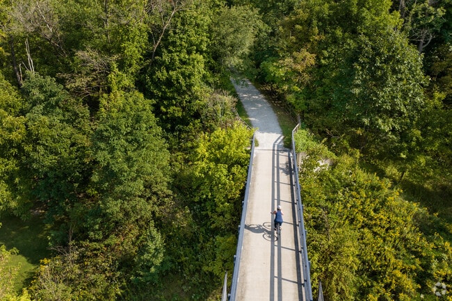 Near Lawrence, the Montour Trail’s 47-mile main line offers a scenic route through Western Pennsylvania’s wooded landscapes and historic rail corridors.