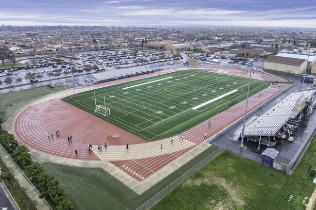 The beautiful campus of Cosumnes Oaks High School includes modern amenities for students.