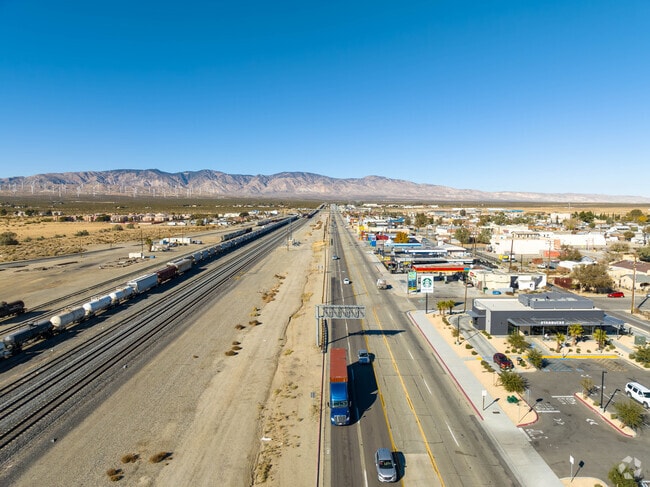 Through the center of the city is a railroad which goes through all of Southern California.