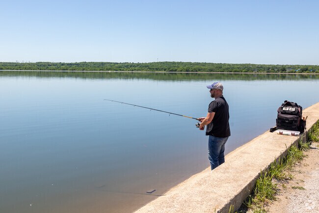 Fishermen flock to the Lynn Lane reservoir for their fishing adventures.