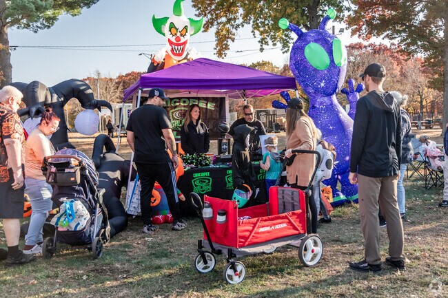 Every October thousands of trick-or-treaters fill the Szot Park for the free Spooktacular event.