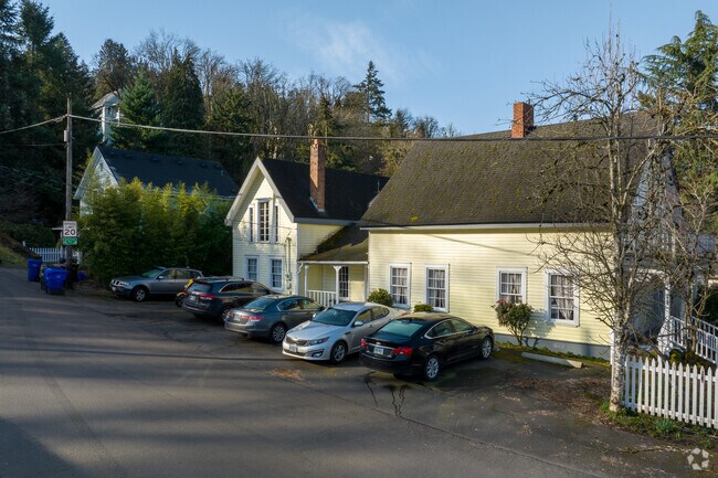 Some multifamily homes are  found in Canemah.