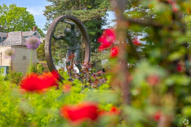 Visit unique statues in the Bethlehem Rose Garden in West Bethlehem.