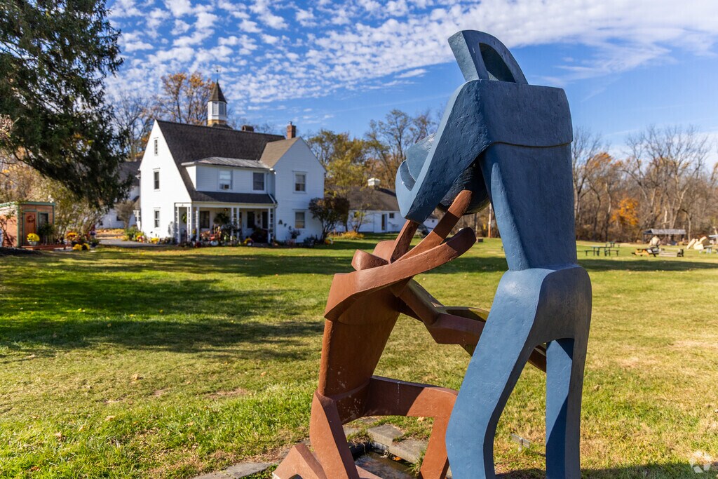 Outdoor sculptures enhance the grounds at Tyler Park Center for the Arts.