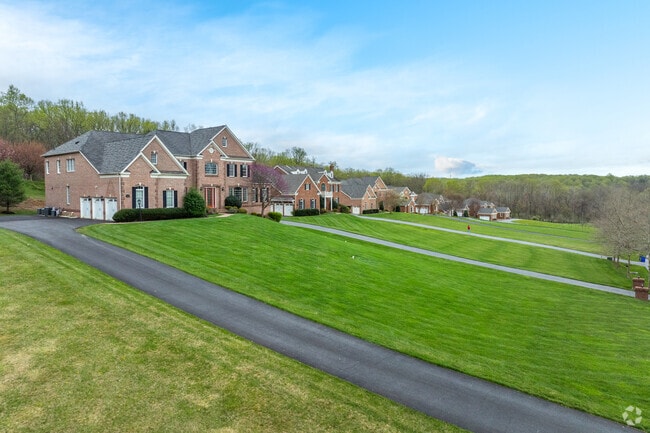 Many homes in Harper's Choice have long driveways.
