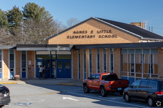 Entrance of Agnes E. Little Elementary School in Pawtucket.