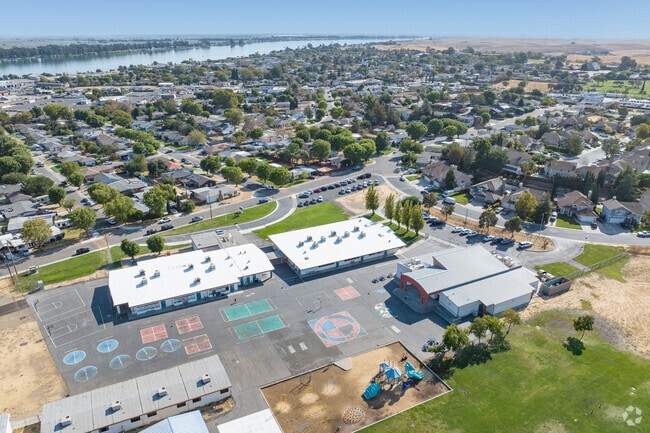 DH White Elementary School is located close to homes as seen in this aerial view.