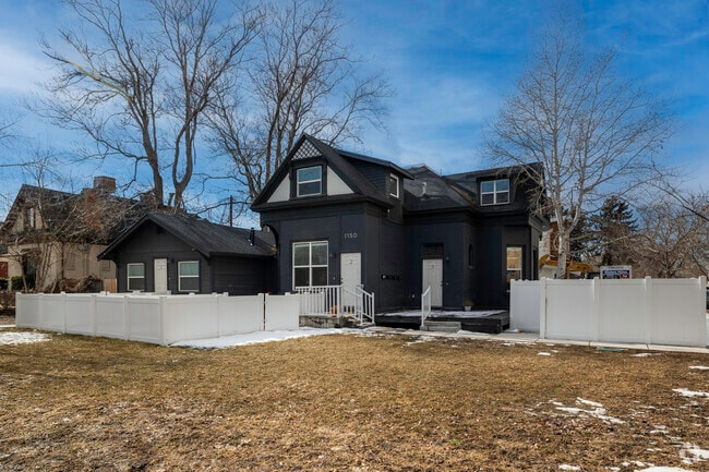 A black-brick modern-style home sits in Liberty Wells, Salt Lake City.