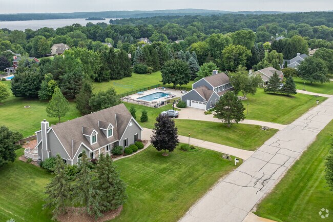 Rows of perfect, single-family homes add to the suburban feel in Nashotah.