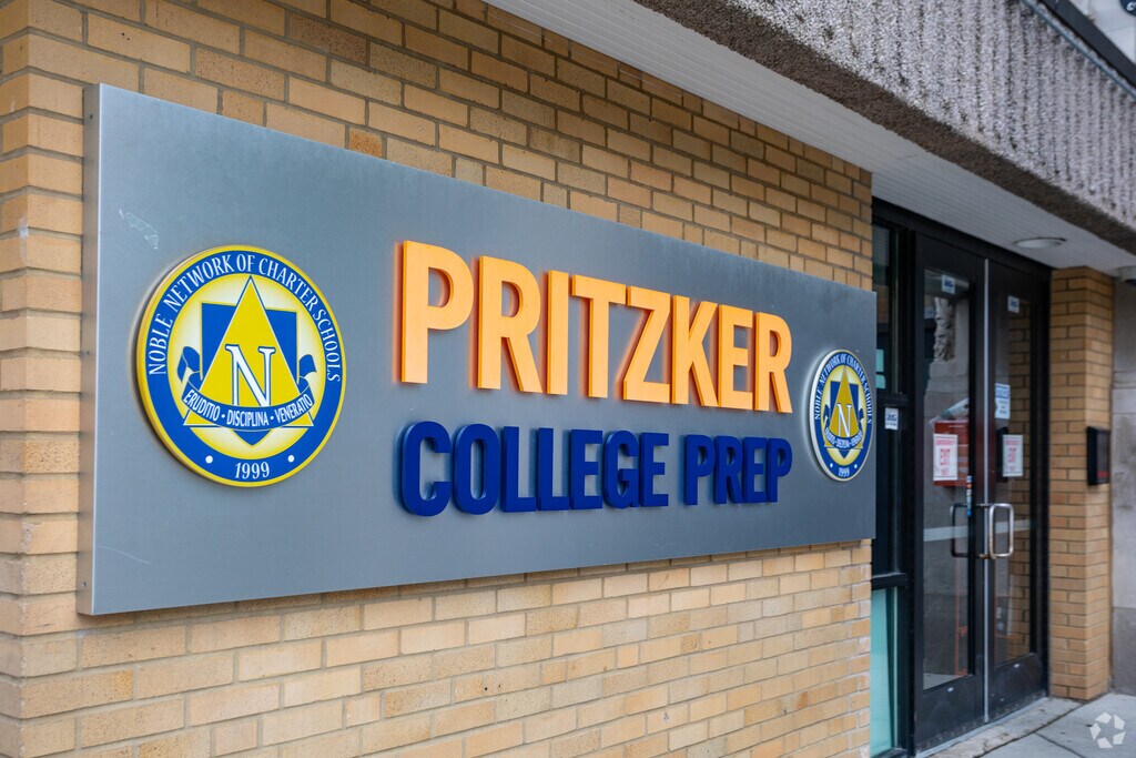 Signage at Pritzker College Prep.