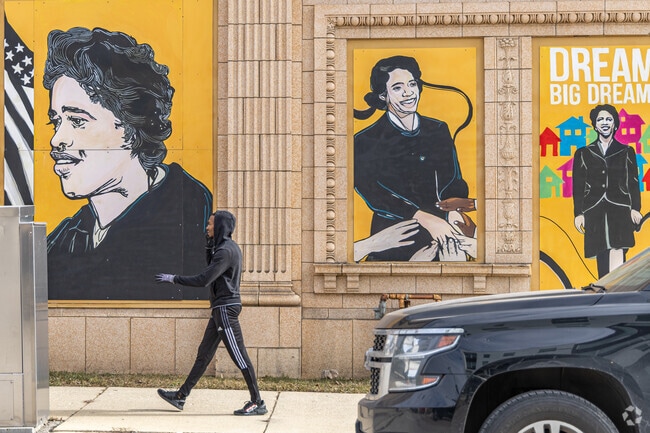 Murals of heroic Black Americans shine in Halyard Park.