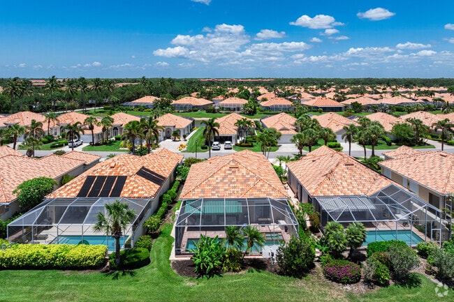 Most Village Walk of Naples homes have private swimming pools and screened lanais.