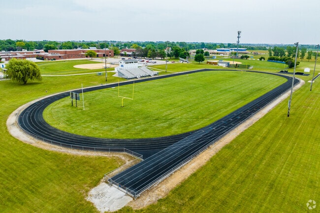 Bondurant-Farrar Middle School sports teams can be seen practicing on their athletic fields.