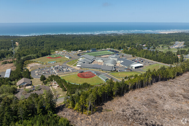 Waldport High and Middle School sits between rural logging land and the Pacific Ocean beaches.
