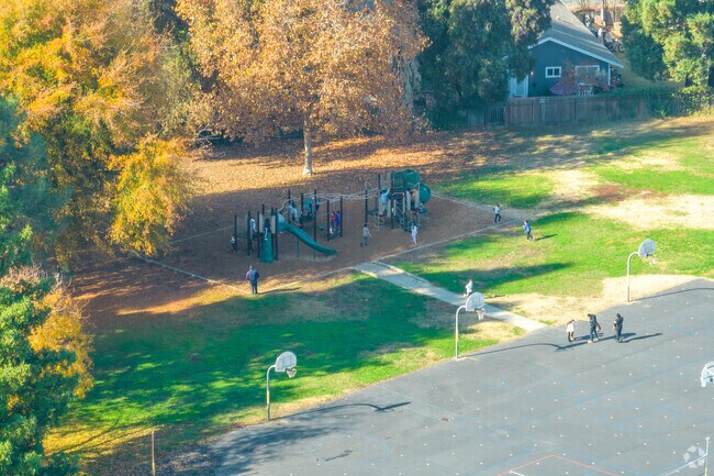 The playground at Yav Pem Suab Academy is a lot of fun for students.