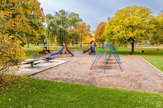 Stoepel Park's playground facilities in the Westwood Park neighborhood of Detroit, MI is an easy walk from Grandmont 1.
