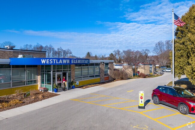 The Entry to Westlawn Elementary School in Cedarburg.