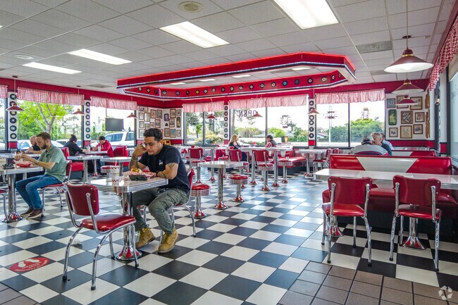 Grab lunch at the retro inspired Triangle Burger in the Roosevelt area.