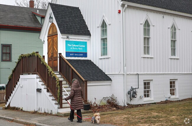Visitors can explore exhibitions at the Cultural Center at Rocky Neck in Gloucester.