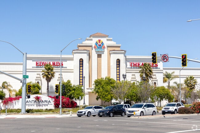 The Edwards Theatre has a grand entrance in Downtown Santa Maria.