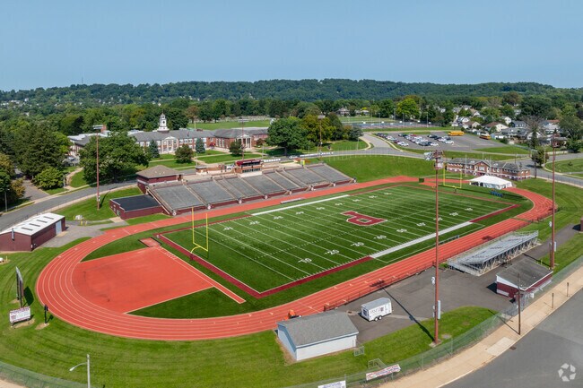 Phillipsburg Middle School is adjacent to the Phillipsburg high school football stadium.