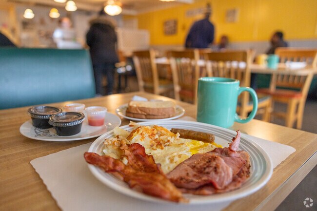 The Sunrise Cafe serves up delicious breakfast food all day.
