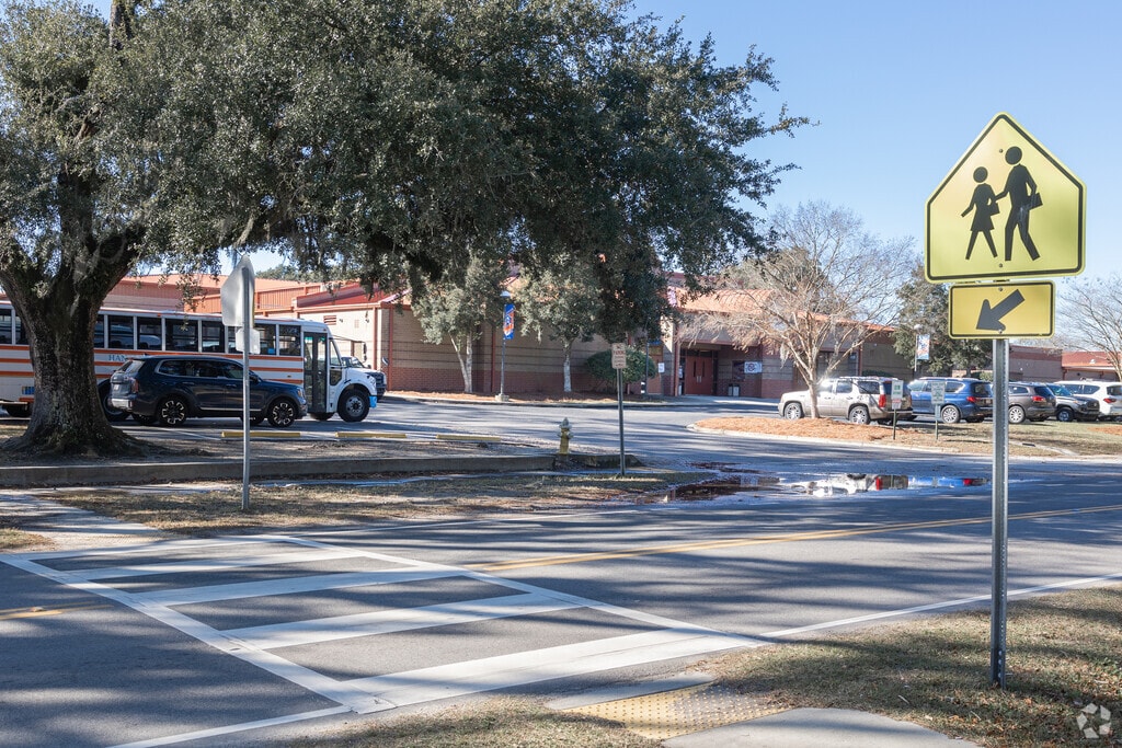 Hanahan High School has cross walks.