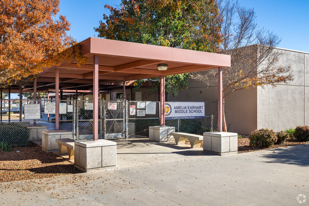 Fall colors are seen on the campus of Amelia Earhart Middle School in Riverside.