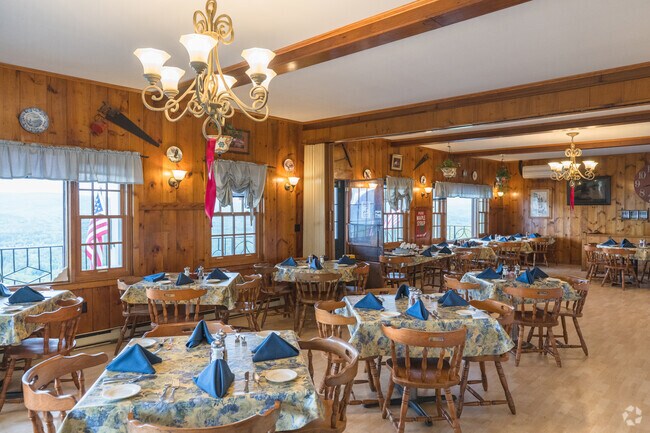In Clarksburg, the nicest dining spot is the Golden Eagle Restaurant with its rustic decor and fabulous views.