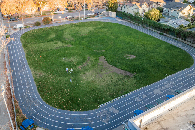 Rosa Parks Elementary School has it's own track field in Berkeley.