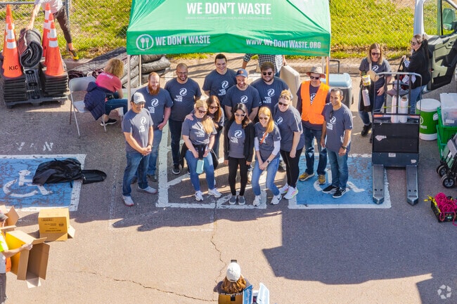 Community service groups gather to put together meals in Globeville, CO.