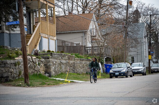 Residents enjoy biking and walking along Allendale-Lymansville’s quiet neighborhood streets.