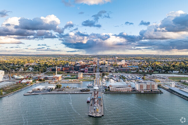 The waterfront in Erie PA is beautiful any time of year.
