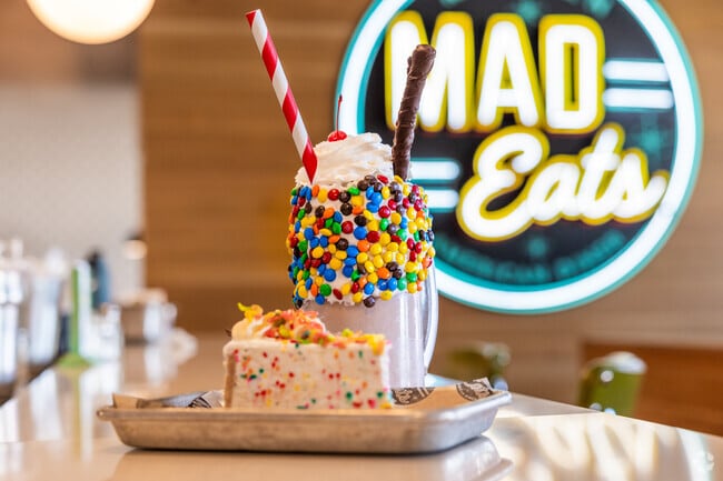 Indulge in the extravagance of Mad Eats Restaurant's colossal shakes in Owasso.