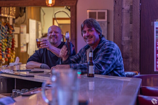 River Crossing friends raise a glass at Flint&apos;s Inn in Kenosha Wisconsin.