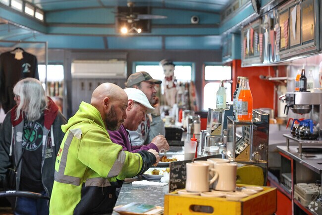 Sacred Heart residents enjoy a good meal at the nearby Four Sisters Owl Diner in Lowell, MA.