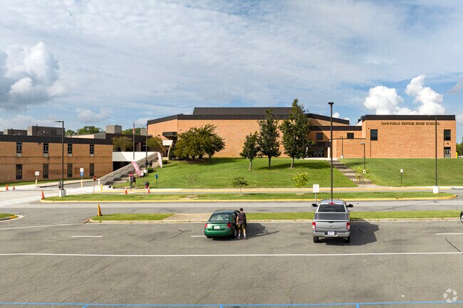 Welcome to the inviting entrance of Gar-Field High School, in Bethel.