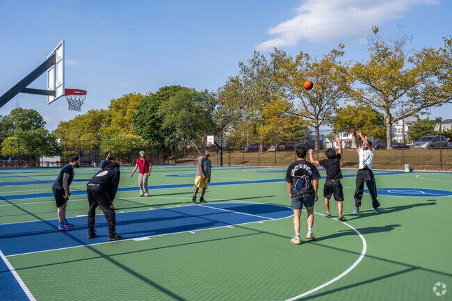Challenge friends to a pickup game on the courts at Grant Park.