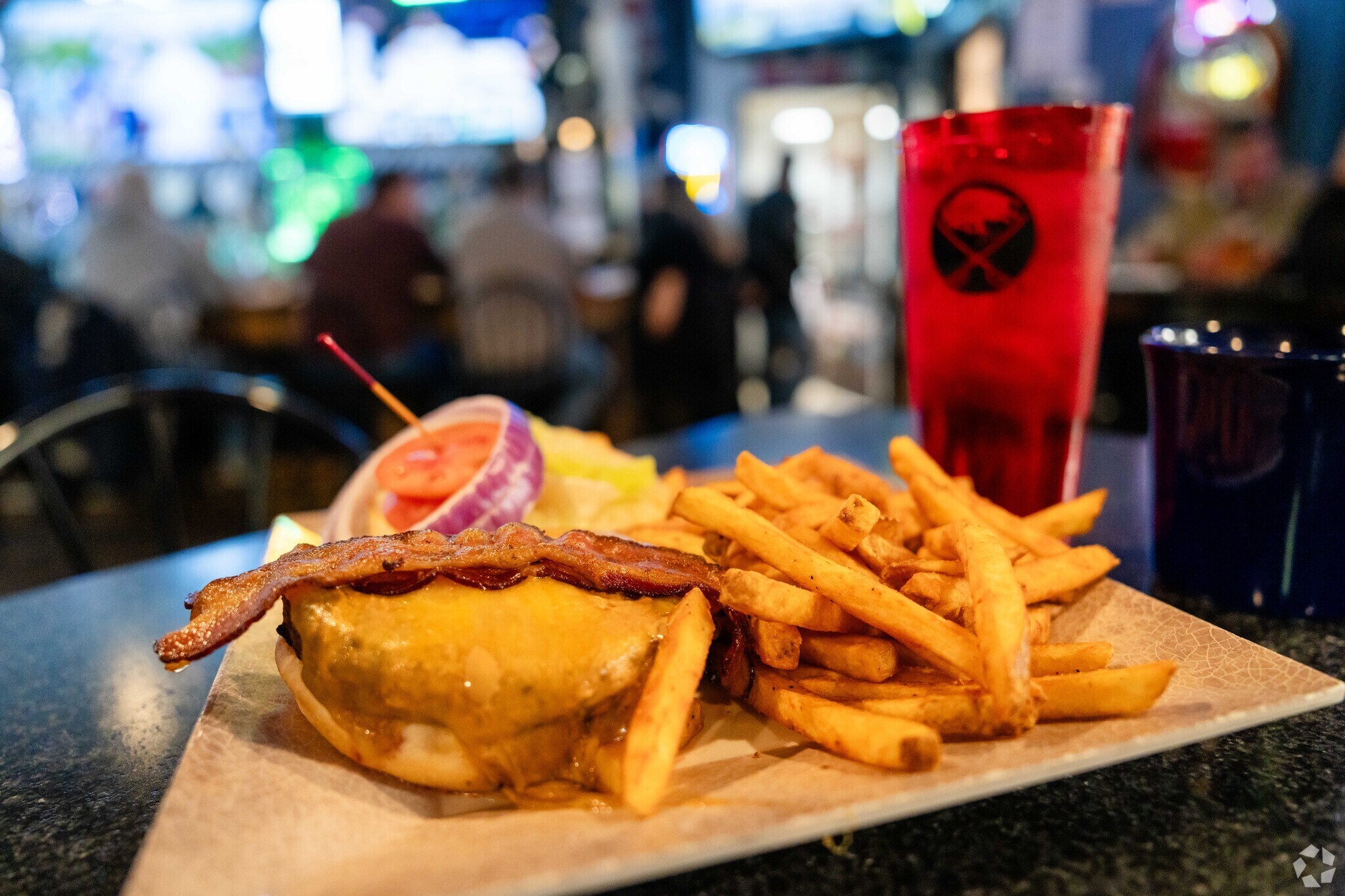 The Sticky Burger at The Bar at the Dome near T Edison School has peanut butter and jelly.