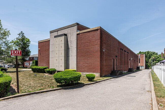 Cheder at the Ohel long driveway leads to the rear parking lot in Valley Stream.