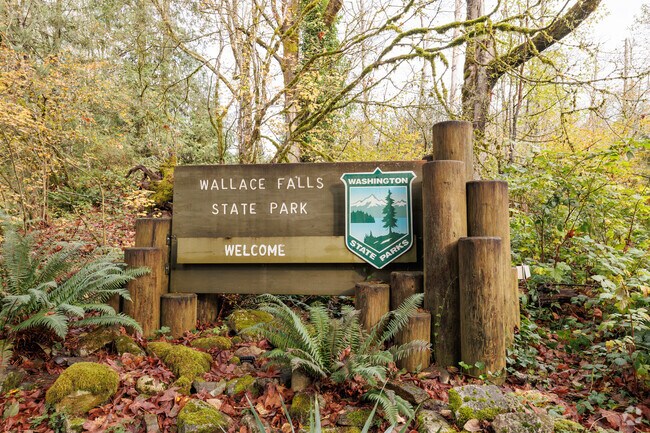 Wallace Falls State Park has miles of hiking trails and scenic views of waterfalls to enjoy.